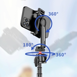 Selfie držák TechProtect L07S Flexible tripod, s funkcí stativu, bluetooth, pro telefon a kameru, barva černá