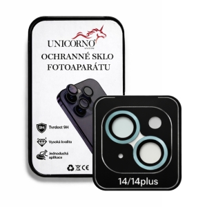 Unicorno ochranné sklo fotoparátu s aplikátorem iPhone 14, 14 PLUS light blue