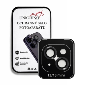 Unicorno ochranné sklo fotoparátu s aplikátorem iPhone 13, 13 MINI black