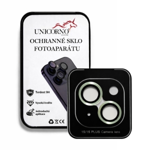 Unicorno ochranné sklo fotoparátu s aplikátorem iPhone 15, 15 PLUS light green