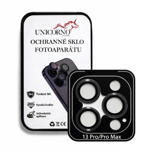 Unicorno ochranné sklo fotoparátu s aplikátorem iPhone 13 PRO, 13 PRO MAX black