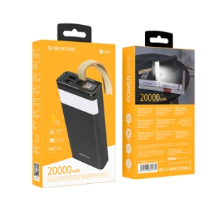 Externí baterie POWER BANK Borofone BJ18, 20000mAh, 2x USB A, 1x USB C, 1x Micro USB, barva černá