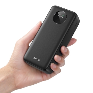 Externí baterie POWER BANK BWOO, 30000mAh, 1x USB A, 2x USB C, QC 3.0, PD 20W, barva černá