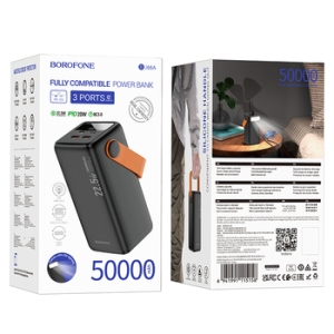Externí baterie POWER BANK Borofone BJ66A Magnifico, 50000mAh, 2x USB A, 1x USB C, barva černá