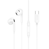 Hands Free Borofone BM96 Brilliant, konektor USB C, mikrofon, barva bílá