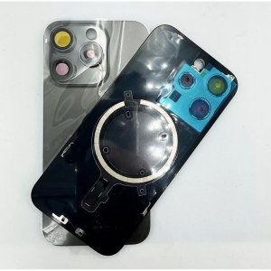 Kryt baterie iPhone 15 PRO MAX dark titan + metal clip + camera lens + magnet
