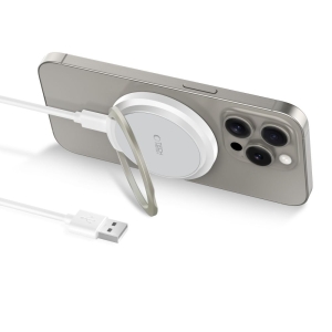 Indukční nabíječka TechProtect QI15-A33, Magsafe, 15W, kabel USB A na USB C, černá