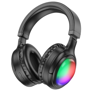 Sluchátka Hoco W48 s RGB LED Podsvícením, Bluetooth 5.3, AUX, barva černá