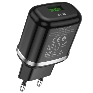 Cestovní nabíječ HOCO N3 Single port 1x USB A, QC 3.0 PD 18W, barva černá