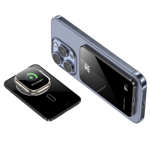 Externí baterie POWER BANK Blavec (BJ-02) 3v1, Slim 7,8mm, 5000mAh, Magsafe, Indukce 22,5W, 1x USB C, barva černá