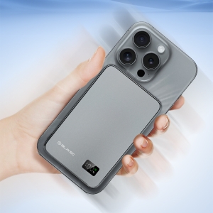 Externí baterie POWER BANK Blavec (BJ-01) 3v1, Slim 15mm, 10000mAh, Magsafe, Indukce 22,5W, 1x USB C, barva grey