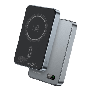 Externí baterie POWER BANK Blavec (BJ-01) 3v1, Slim 15mm, 10000mAh, Magsafe, Indukce 22,5W, 1x USB C, barva grey
