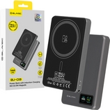 Externí baterie POWER BANK Blavec (BJ-03) 3v1, Slim 13,5mm, 10000mAh, Magsafe, Indukce 22,5W, 1x USB C, barva grey