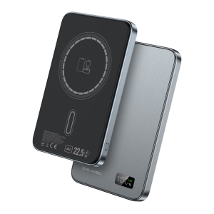 Externí baterie POWER BANK Blavec (BJ-01) 3v1, Slim 7,8mm, 5000mAh, Magsafe, Indukce 22,5W, 1x USB C, barva grey