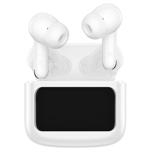 Bluetooth headset HOCO TWS (EQ14) s dotykovým displejem, barva bílá