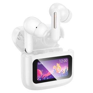 Bluetooth headset HOCO TWS (EQ14) s dotykovým displejem, barva bílá