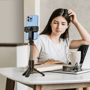 Selfie držák HOCO K17 tripod, s funkcí stativu (až 60cm), bluetooth v 4.0, barva černá