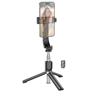 Selfie držák HOCO K20 tripod, s funkcí stativu (až 98cm), bluetooth v 4.2, barva černá