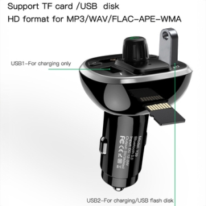 Transmiter FM Bluetooth Yesido Y39, 2x USB A, Micro SD, 10W, barva černá