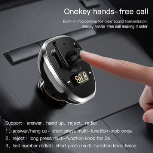 Transmiter FM Bluetooth Yesido Y39, 2x USB A, Micro SD, 10W, barva černá