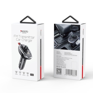 Transmiter FM Bluetooth Yesido Y39, 2x USB A, Micro SD, 10W, barva černá