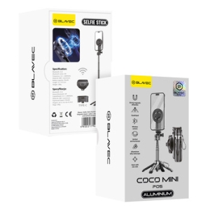 Selfie držák Blavec P05 Mini tripod, s funkcí stativu, bluetooth, magsafe, velikost 11,7 až 41,5cm, barva černá