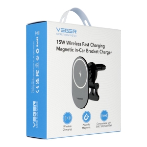 Držák do auta Veger Y38 do větrací mřížky, MagSafe 15W, barva černá