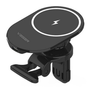Držák do auta Veger Y38 do větrací mřížky, MagSafe 15W, barva černá