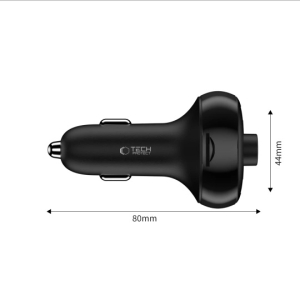 Transmitér FM Bluetooth TechProtect (CC06), 2x USB A, 1x USB C, PD 72W, QC 3.0, SD karta, barva černá