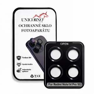 Unicorno ochranné sklo fotoparátu s aplikátorem Xiaomi Redmi NOTE 14 PRO 5G black