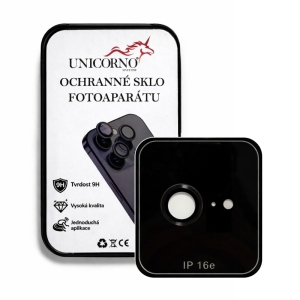 Unicorno ochranné sklo fotoparátu s aplikátorem iPhone 16e black