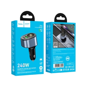 CL adaptér HOCO Z56, 1x USB A, 1x USB C, 1x hnízdo CL, QC 3.0, PD 35W, barva černá