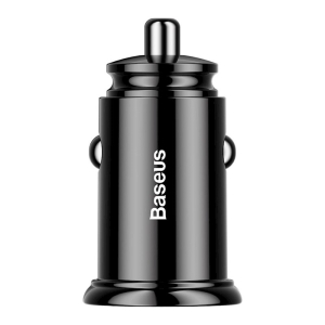 CL adaptér Baseus Dual, 2x USB A, QC 3.0, PD 30W, černá