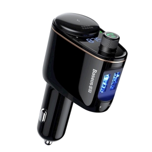 Transmitér FM Bluetooth Baseus (S-06), 2x USB 3,4A, CL hnízdo, barva černá