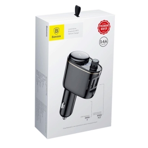 Transmitér FM Bluetooth Baseus (S-06), 2x USB 3,4A, CL hnízdo, barva černá