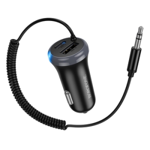 Transmiter FM Bluetooth Borofone BC64, Bluetooth, 1x USB C 1x USB A, Jack 3,5mm, 15W, barva černá