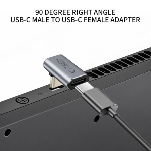 Adaptér TechProtect Ultraboost, USB C na USB C (male/female), barva grey