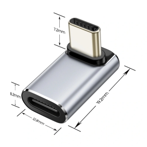 Adaptér TechProtect Ultraboost, USB C na USB C (male/female), barva grey