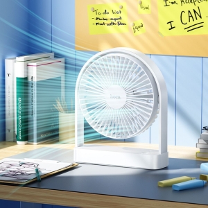 Mini stolní ventilátor Hoco HX65, ultratenký, 3 rychlosti, barva bílá