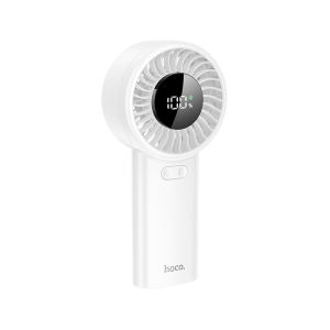 Mini přenosný ventilátor Hoco HX62, digitální display, 5 rychlostí, barva bílá