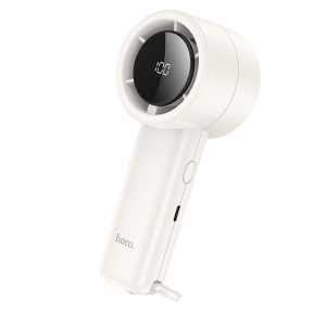 Mini přenosný ventilátor Hoco HX63, digitální display, 5 rychlostí, barva bílá