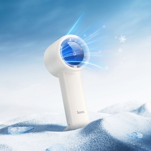 Mini přenosný ventilátor Hoco HX63, digitální display, 5 rychlostí, barva bílá