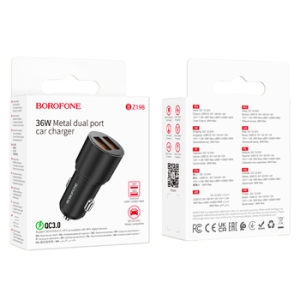 CL adaptér Borofone (BZ19B) 2x USB A, 18W, QC 3.0 black
