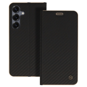 Pouzdro LUNA Book Samsung A166 Galaxy A16 4G/5G, barva černá carbon