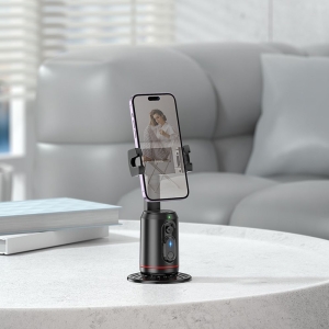 Selfie držák HOCO K23 otočný o 360 stupňů, s automatickým sledováním obličeje, barva černá