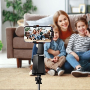 Selfie držák HOCO K26 otočný o 360 stupňů, s automatickým sledováním obličeje, barva černá