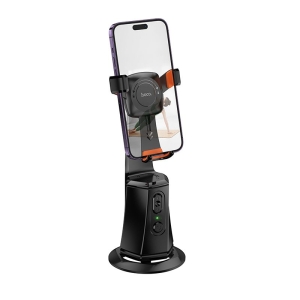 Selfie držák HOCO K26 otočný o 360 stupňů, s automatickým sledováním obličeje, barva černá