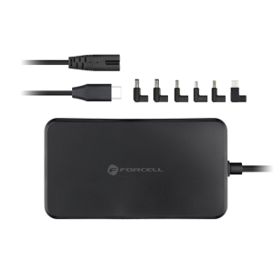 Forcell F-Energy E856 - Univerzální 90W napájecí adaptér pro notebook (6 typů koncovek adaptérů) černá