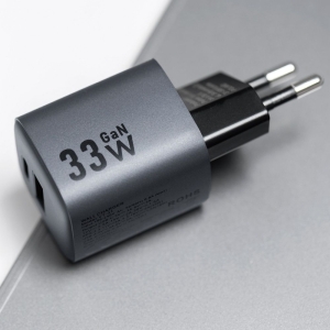 Nabíječka telefonu Forcell F-Energy GaN USB C + USB A QC4.0 PD 33W, šedá