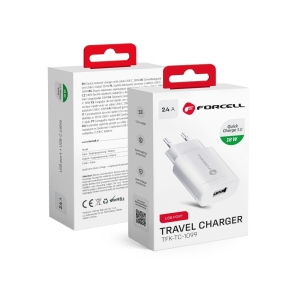 Nabíječka telefonu Forcell F-Energy USB A QC3.0 PD 18W, bílá